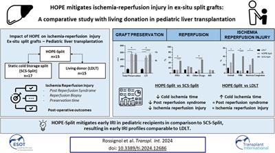 HOPE Mitigates Ischemia-Reperfusion Injury in Ex-Situ Split Grafts: A Comparative Study With Living Donation in Pediatric Liver Transplantation